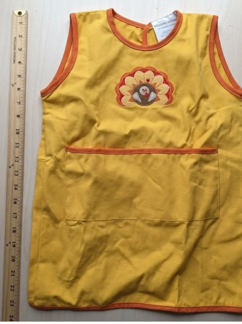 Williams Sonoma Thanksgiving Kids Apron Bib Turkey 4-6 years old